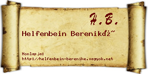 Helfenbein Bereniké névjegykártya